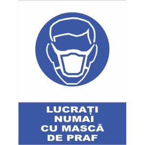 Indicator Lucrati numai cu masca de praf, Sticker autocolant