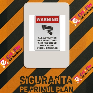 Indicator Monitored By Night Vision Camera Sign, Sticker autocolant - Img 2
