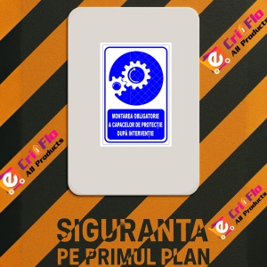 Indicator Montarea obligatorie a capacelor de protectie dupa interventie v1, Sticker autocolant - Img 2