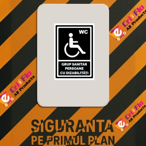 Indicator Negru pentru grup sanitar persoane cu dizabilitati, Sticker autocolant - Img 2