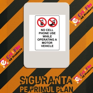 Indicator No cell phone use while operating a motor vehicle Sign, Sticker autocolant - Img 2