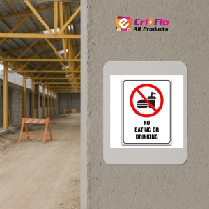 Indicator NO EATING OR DRINKING SIGN, Sticker autocolant - Img 5
