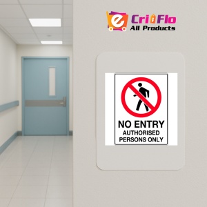 Indicator No Entry Authorised Persons Only Sign, Sticker autocolant - Img 4