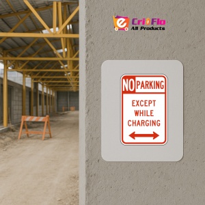 Indicator No Parking Except While Charging Sign, Sticker autocolant - Img 5