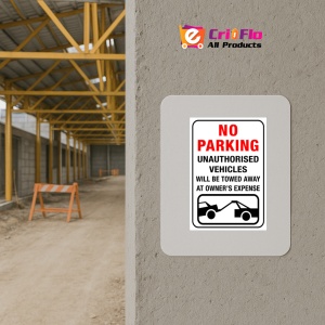 Indicator No parking unauthorised vehicles sign, Sticker autocolant - Img 5