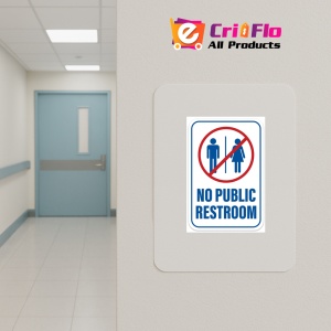 Indicator No public restroom sign, Sticker autocolant - Img 4