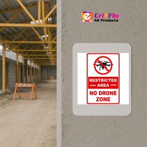 Indicator No restricted area no drone zone sign, Sticker autocolant - Img 5