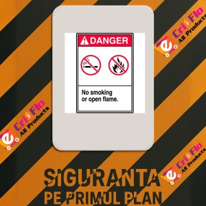 Indicator No Smoking Or Open Flame, Sticker autocolant - Img 2