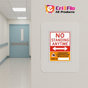 Indicator No Standing Anytime Temporary Construction Regulation Sign, Sticker autocolant - Img 4