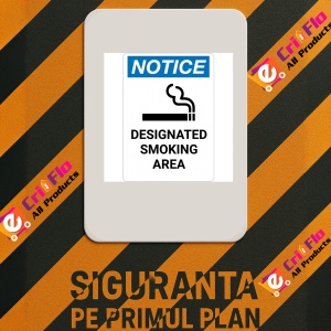 Indicator Notice designated smoking area sign, Sticker autocolant - Img 2