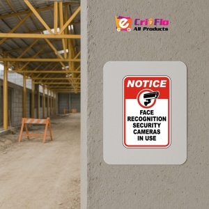 Indicator Notice Face Recognition Camera Sign, Sticker autocolant - Img 5