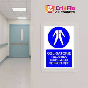 Indicator Obligatorie folosirea costumului de protectie indicator de obligativitate, Sticker autocolant - Img 5
