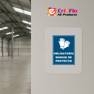 Indicator Obligatoriu manusi de protectie, Sticker autocolant - Img 3
