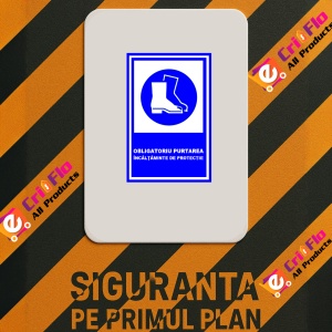Indicator Obligatoriu purtarea incaltaminte de protectie, Sticker autocolant - Img 2