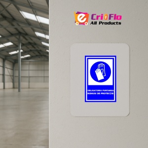 Indicator Obligatoriu purtarea manusi de protectie, Sticker autocolant - Img 3