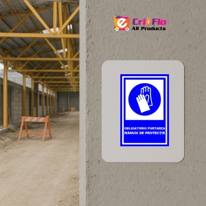 Indicator Obligatoriu purtarea manusi de protectie, Sticker autocolant - Img 5