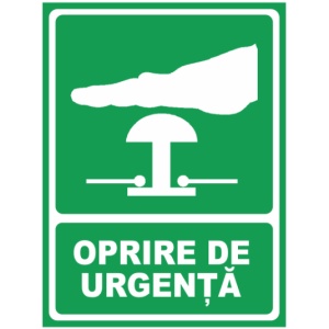 Indicator Oprire de urgenta, Sticker autocolant