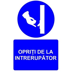 Indicator Opriti de la intrerupator indicator de obligativitate, Sticker autocolant
