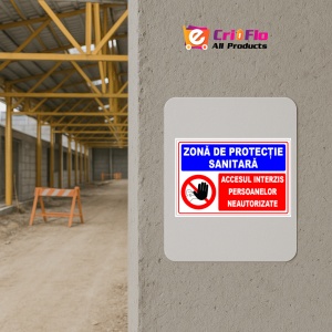 Indicator Panou pentru zona de protectie sanitara, Sticker autocolant - Img 5