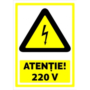Indicator Pentru atentie 220V, Sticker autocolant