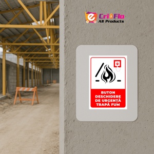 Indicator Pentru buton deschidere de urgenta trapa fum, Sticker autocolant - Img 5