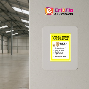 Indicator Pentru colectare selectiva hartie si carton, Sticker autocolant - Img 3