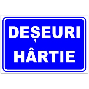 Indicator Pentru deseuri hartie, Sticker autocolant
