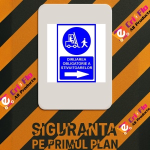 Indicator Pentru dirijarea obligatorie a stivuitoarelor prin dreapta, Sticker autocolant - Img 2