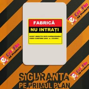 Indicator Pentru fabrica nu intrati obiectiv video, Sticker autocolant - Img 2