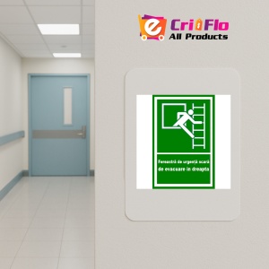 Indicator Pentru fereastra de urgenta scara de evacuare in dreapta, Sticker autocolant - Img 3