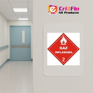 Indicator Pentru gaz inflamabil clasa 2, Sticker autocolant - Img 4