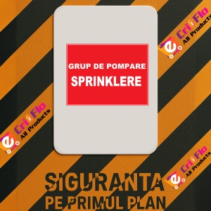 Indicator Pentru grup de pompare incendiu sprinklere, Sticker autocolant - Img 2
