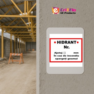 Indicator Pentru hidrant nr in caz de incendiu spargeti geamul, Sticker autocolant - Img 5