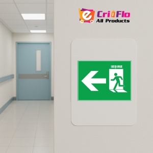 Indicator Pentru iesire de siguranta cu directia la stanga, Sticker autocolant - Img 4