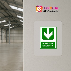Indicator Pentru iesire de urgenta cu sageata in jos, Sticker autocolant - Img 3