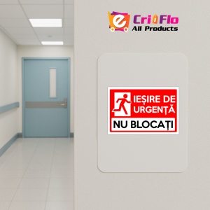 Indicator Pentru iesire de urgenta nu blocati, Sticker autocolant - Img 4