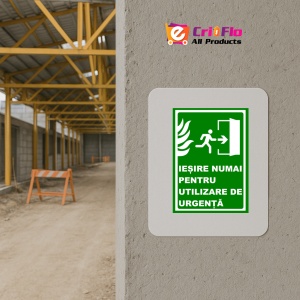 Indicator Pentru iesire numai in caz de incendiu, Sticker autocolant - Img 5