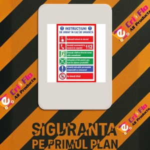 Indicator Pentru informatii de urmat in caz de urgenta, Sticker autocolant - Img 2