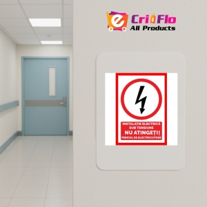 Indicator Pentru instalatie electrica sub tensiune nu atingeti pericol de electrocutare, Sticker autocolant - Img 4