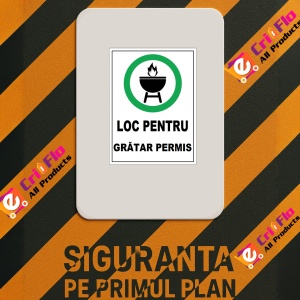 Indicator Pentru loc pentru gratar permis, Sticker autocolant - Img 2