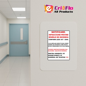 Indicator Pentru notificare infractiune privind iesirile de incendiu, Sticker autocolant - Img 4