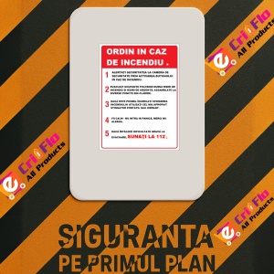 Indicator Pentru ordin in caz de incendiu, Sticker autocolant - Img 2
