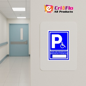 Indicator Pentru parcare rezervata persoanelor cu dizabilitati cu numar auto, Sticker autocolant - Img 4
