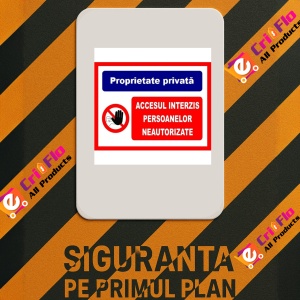 Indicator Pentru proprietatea privata accesul interzis persoanelor neautorizate, Sticker autocolant - Img 2
