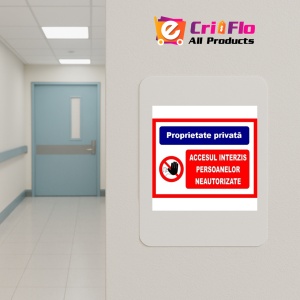 Indicator Pentru proprietatea privata accesul interzis persoanelor neautorizate, Sticker autocolant - Img 4