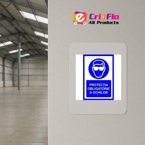 Indicator Pentru protectia obligatorie a ochilor, Sticker autocolant - Img 3