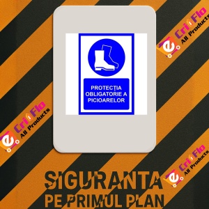 Indicator Pentru protectia obligatorie a picioarelor, Sticker autocolant - Img 2