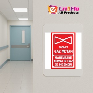 Indicator Pentru robinet gaz metan manevrare numai in caz de incendiu, Sticker autocolant - Img 4