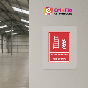 Indicator Pentru scara de incendiu fire escape, Sticker autocolant - Img 3