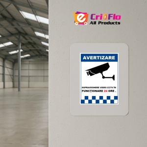 Indicator pentru supraveghere video, Sticker autocolant - Img 3